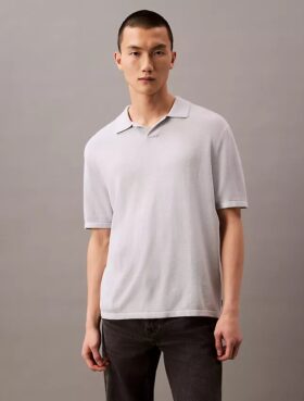 Linen Blend Polo Sweater