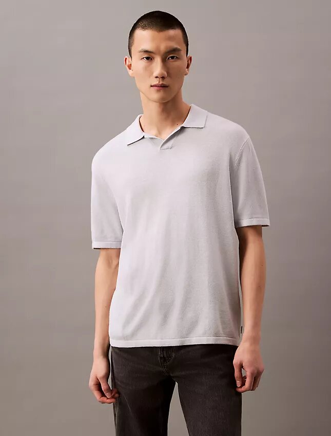 Linen Blend Polo Sweater Linen Blend Polo Sweater