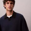 Linen Blend Polo Sweater