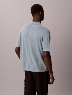Linen Blend Polo Sweater