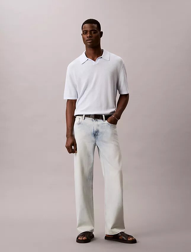 Linen Blend Polo Sweater Linen Blend Polo Sweater