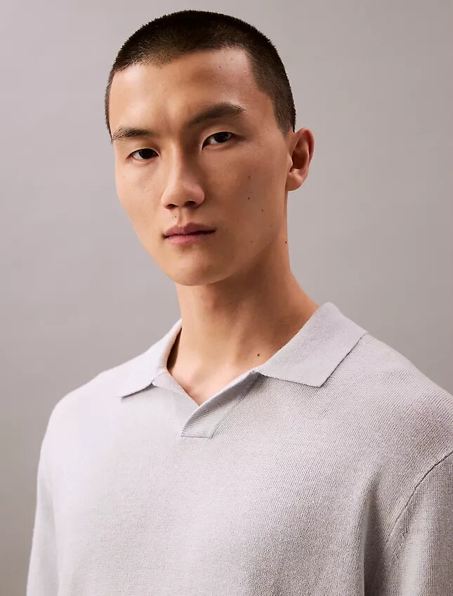 Linen Blend Polo Sweater Linen Blend Polo Sweater