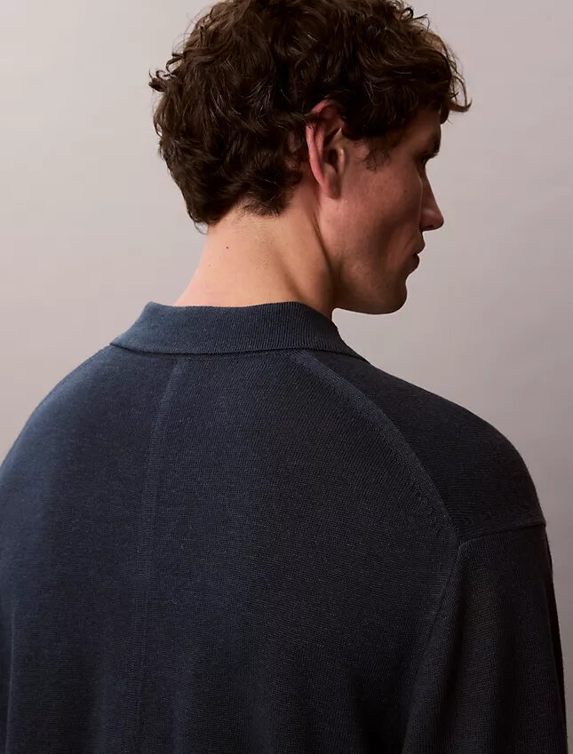 Linen Blend Polo Sweater Linen Blend Polo Sweater