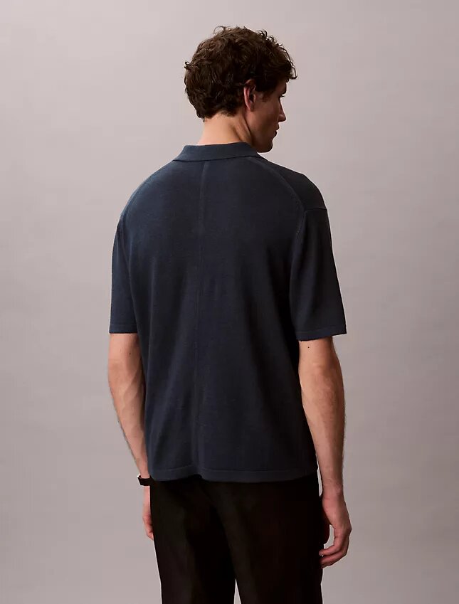 Linen Blend Polo Sweater Linen Blend Polo Sweater