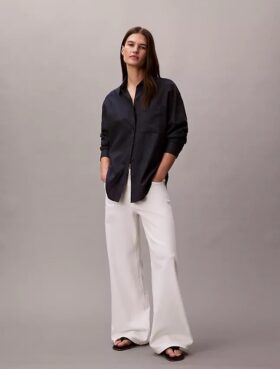 Linen Blend Relaxed Button-Down Shirt
