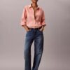 Linen Blend Relaxed Button-Down Shirt