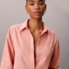Linen Blend Relaxed Button-Down Shirt