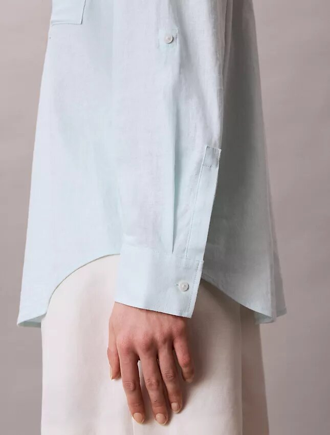 Linen Blend Relaxed Button-Down Shirt Linen Blend Relaxed Button-Down Shirt