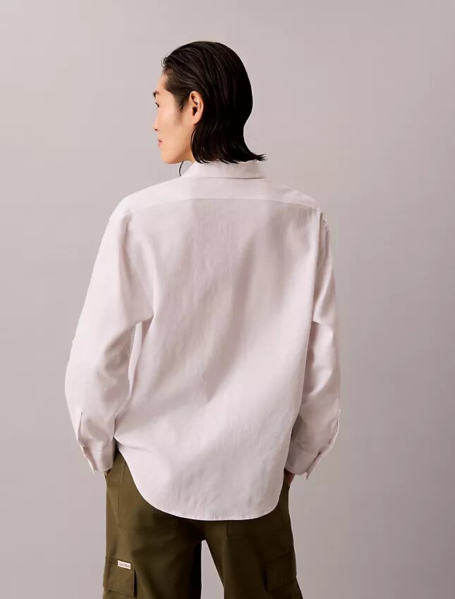 Linen Blend Relaxed Button-Down Shirt Linen Blend Relaxed Button-Down Shirt