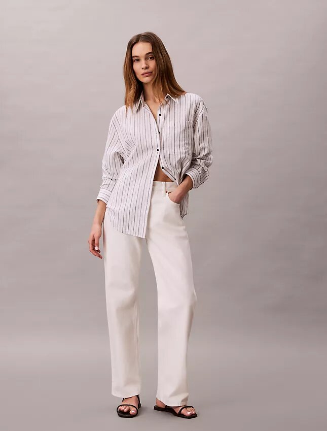 Linen Blend Relaxed Button-Down Shirt Linen Blend Relaxed Button-Down Shirt