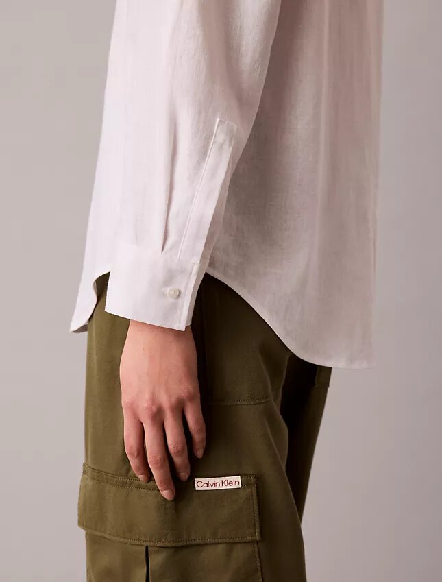 Linen Blend Relaxed Button-Down Shirt Linen Blend Relaxed Button-Down Shirt