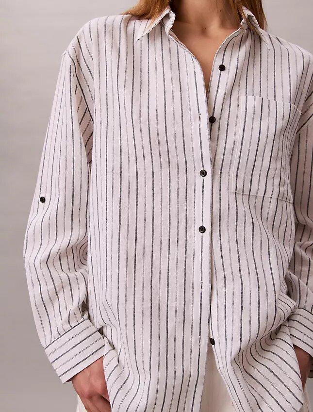 Linen Blend Relaxed Button-Down Shirt Linen Blend Relaxed Button-Down Shirt