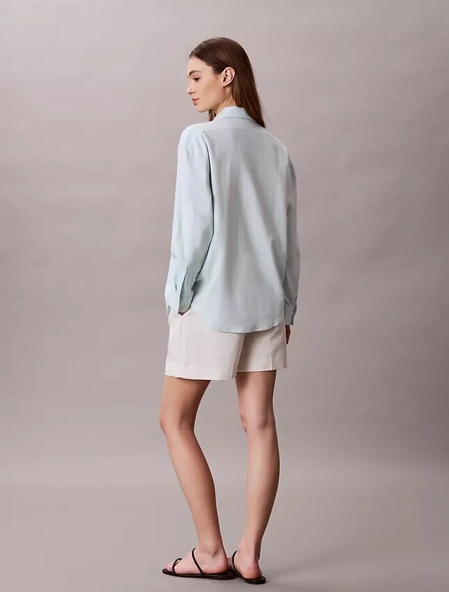 Linen Blend Relaxed Button-Down Shirt Linen Blend Relaxed Button-Down Shirt