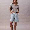 Linen Blend Relaxed Denim Bermuda Shorts Linen Blend Relaxed Denim Bermuda Shorts