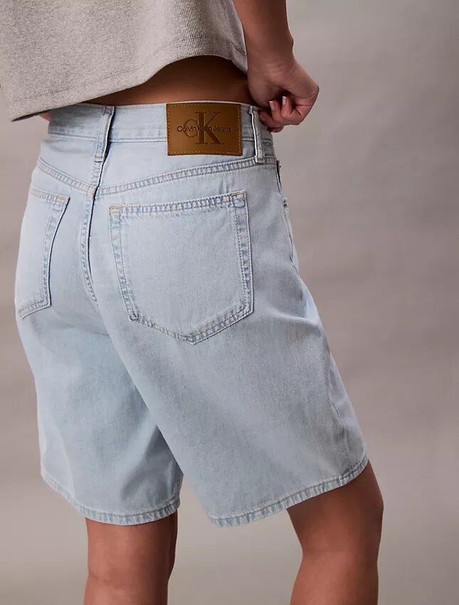 Linen Blend Relaxed Denim Bermuda Shorts Linen Blend Relaxed Denim Bermuda Shorts