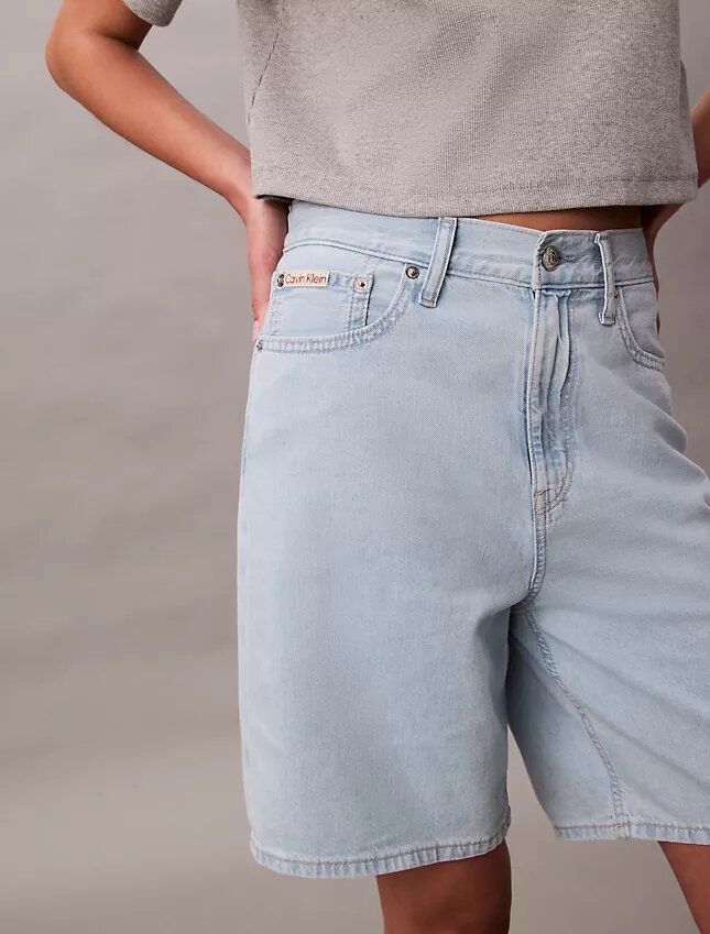 Linen Blend Relaxed Denim Bermuda Shorts Linen Blend Relaxed Denim Bermuda Shorts