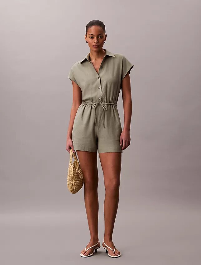 Linen Blend Romper Linen Blend Romper