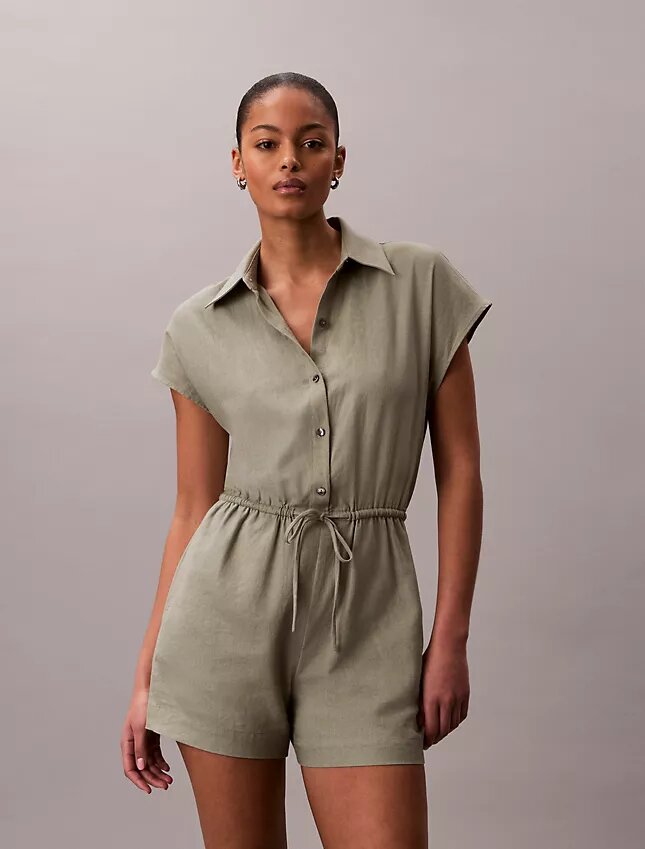 Linen Blend Romper Linen Blend Romper