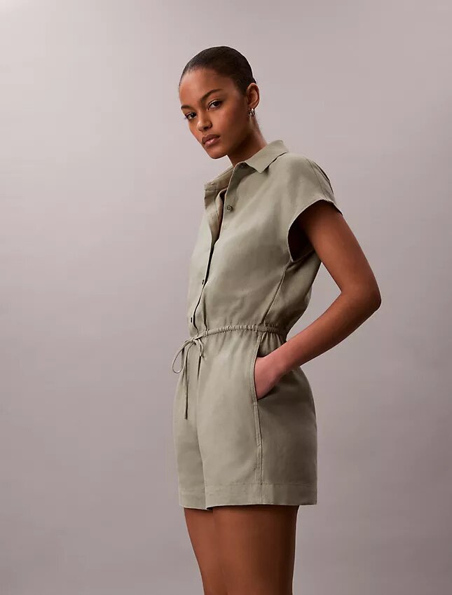 Linen Blend Romper Linen Blend Romper