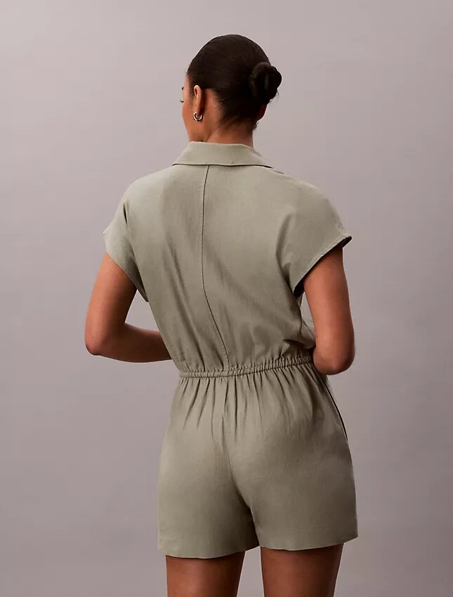 Linen Blend Romper Linen Blend Romper