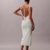 Linen Blend Scoop Neck Midi Dress Linen Blend Scoop Neck Midi Dress