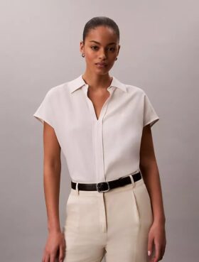 Linen Blend Short Sleeve Classic Shirt