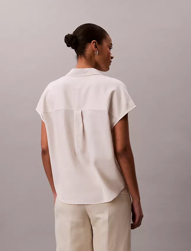 Linen Blend Short Sleeve Classic Shirt Linen Blend Short Sleeve Classic Shirt