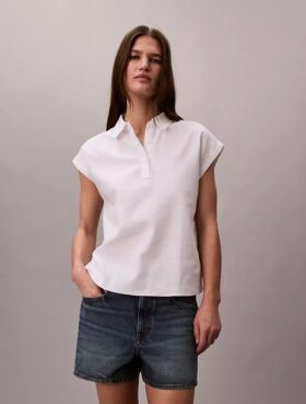 Linen Blend Short Sleeve Top