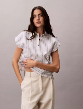 Linen Blend Short Sleeve Top