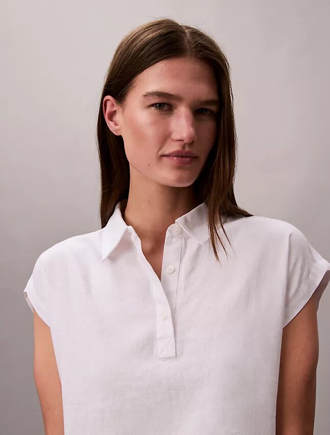 Linen Blend Short Sleeve Top Linen Blend Short Sleeve Top