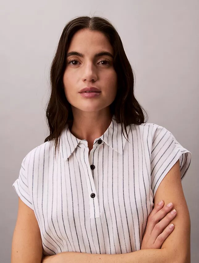Linen Blend Short Sleeve Top Linen Blend Short Sleeve Top