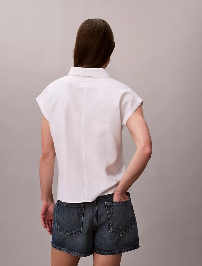 Linen Blend Short Sleeve Top Linen Blend Short Sleeve Top