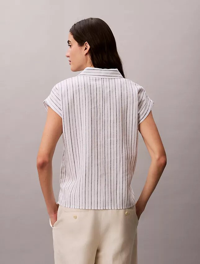 Linen Blend Short Sleeve Top Linen Blend Short Sleeve Top