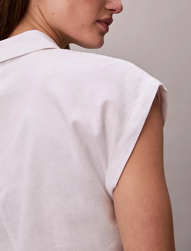 Linen Blend Short Sleeve Top Linen Blend Short Sleeve Top