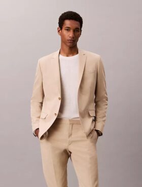 Linen Blend Slim Blazer Linen Blend Slim Blazer