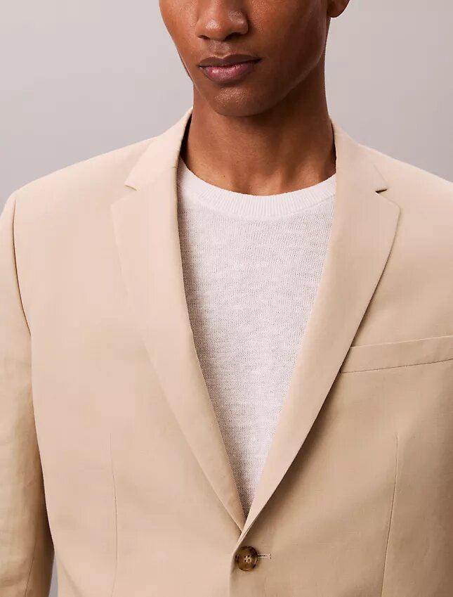 Linen Blend Slim Blazer Linen Blend Slim Blazer