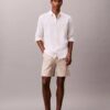 Linen Blend Stripe Shorts