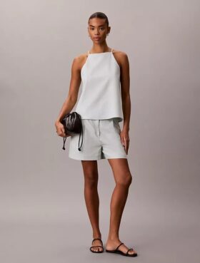 Linen Blend Tailored Shorts