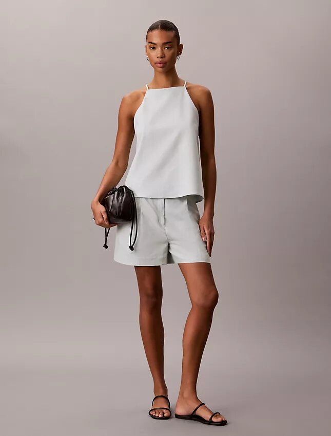 Linen Blend Tailored Shorts Linen Blend Tailored Shorts