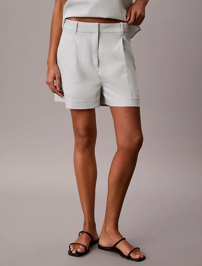 Linen Blend Tailored Shorts Linen Blend Tailored Shorts