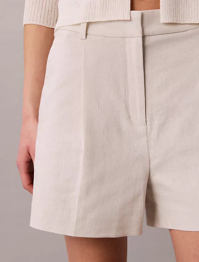 Linen Blend Tailored Shorts Linen Blend Tailored Shorts