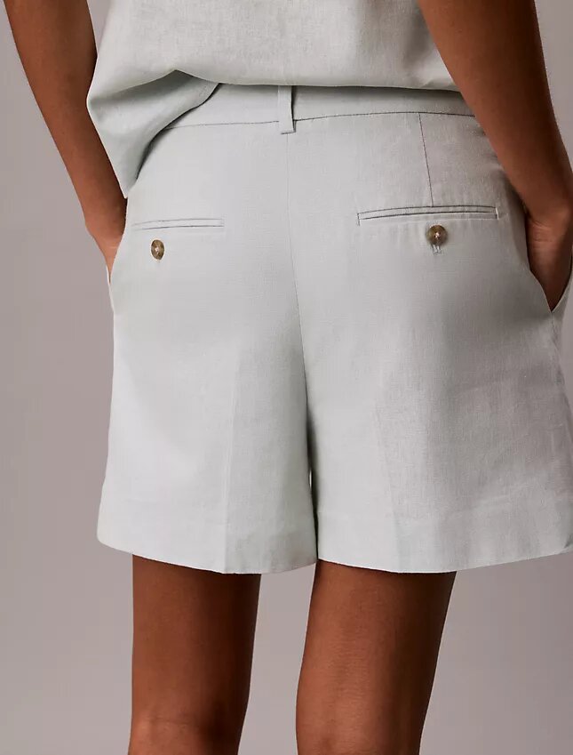 Linen Blend Tailored Shorts Linen Blend Tailored Shorts