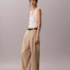 Linen Blend Tailored Wide Leg Pants Linen Blend Tailored Wide Leg Pants