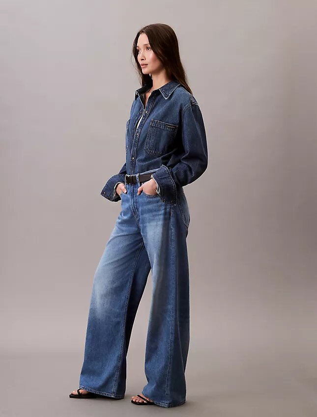 Linen Blend Wide Leg Jeans Linen Blend Wide Leg Jeans