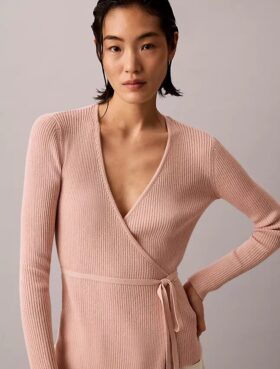 Linen Blend Wrap Sweater