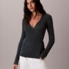 Linen Blend Wrap Sweater