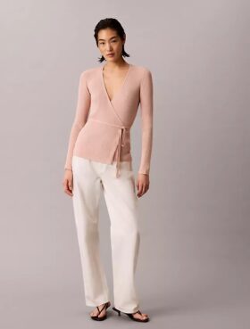 Linen Blend Wrap Sweater