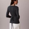 Linen Blend Wrap Sweater