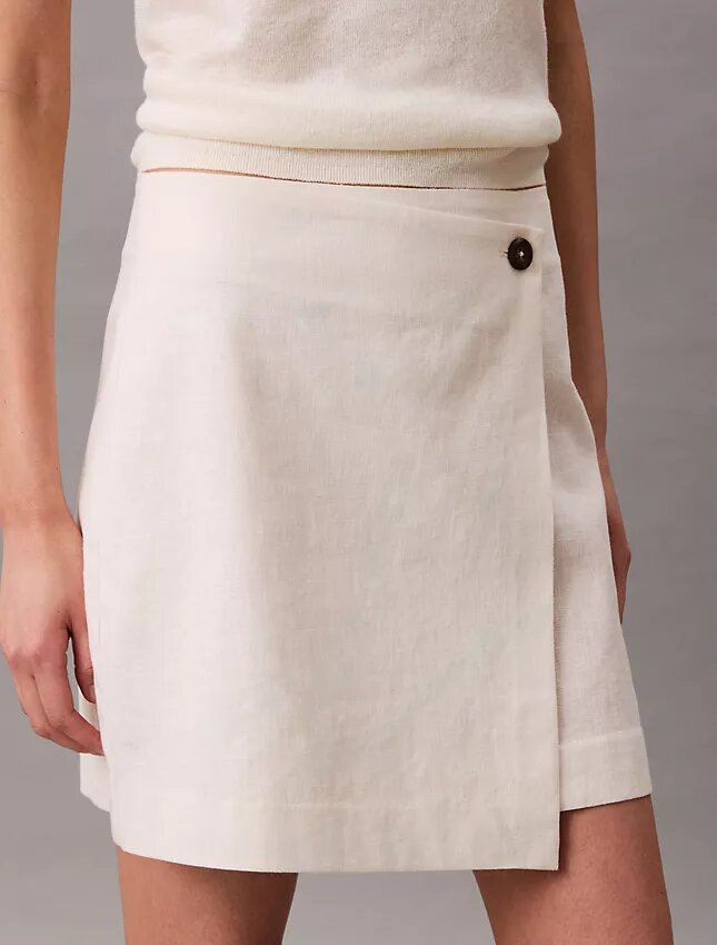 Linen Cotton Blend Asymmetrical Skirt Linen Cotton Blend Asymmetrical Skirt