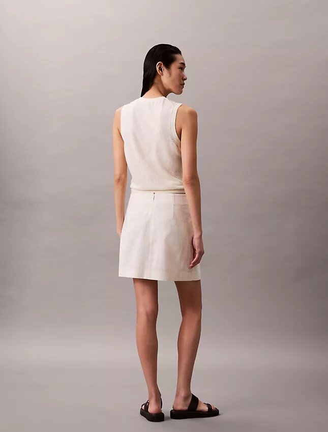 Linen Cotton Blend Asymmetrical Skirt Linen Cotton Blend Asymmetrical Skirt